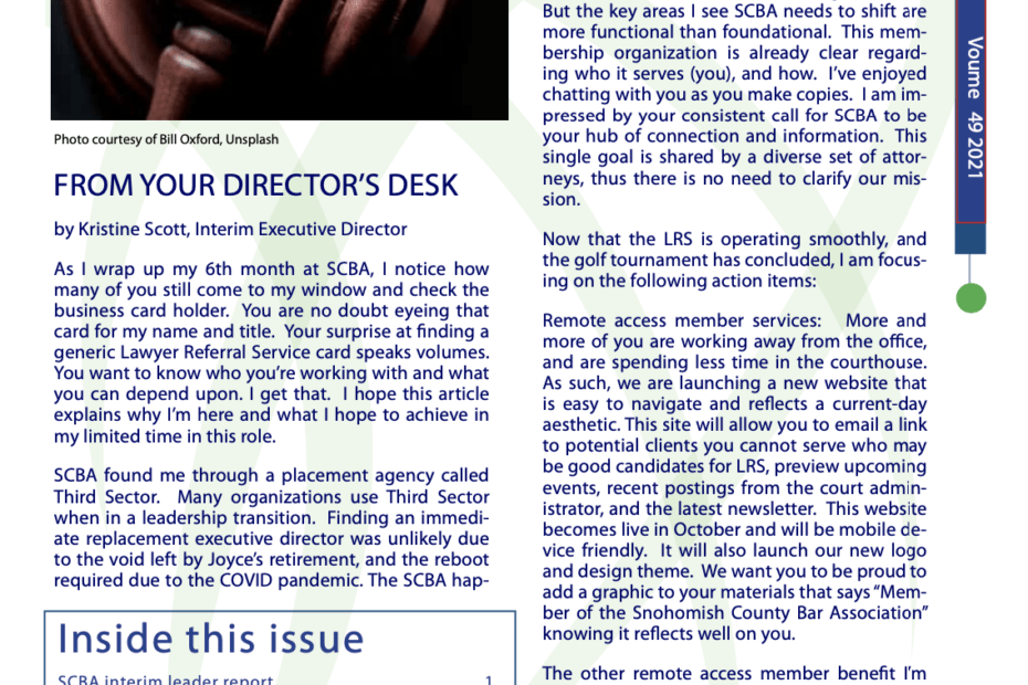 October 2021 Newsletter